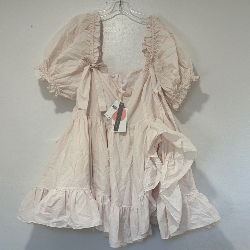 Anthropologie NWT Selkie Buttercream Puff-Sleeve Dress plus 3X coquette babydoll